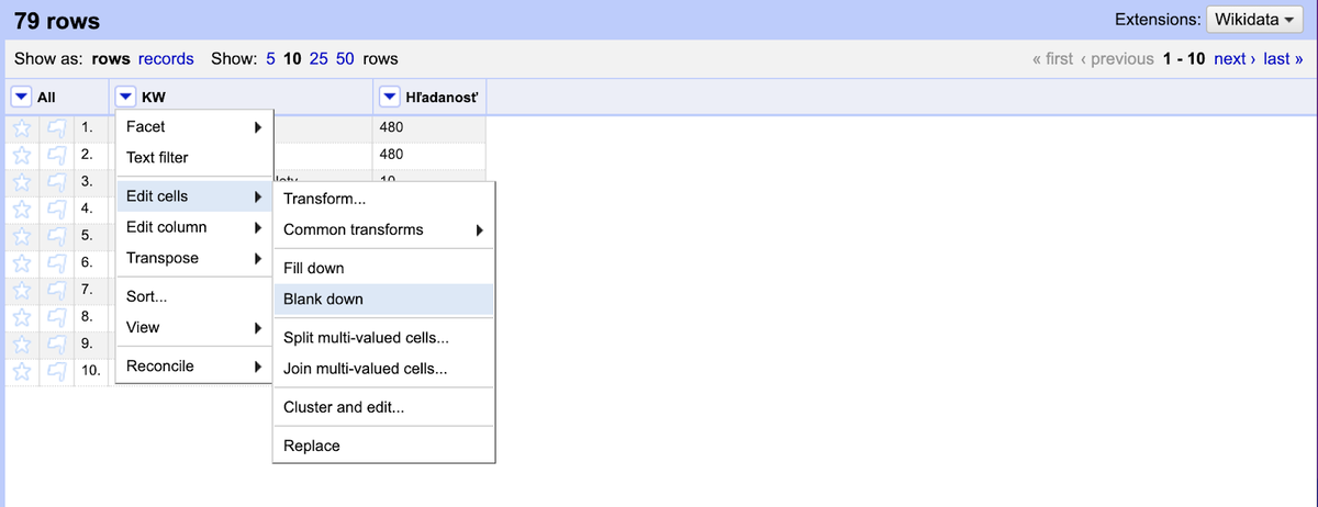 keyword analyzing -  Keyword research - Open Refine